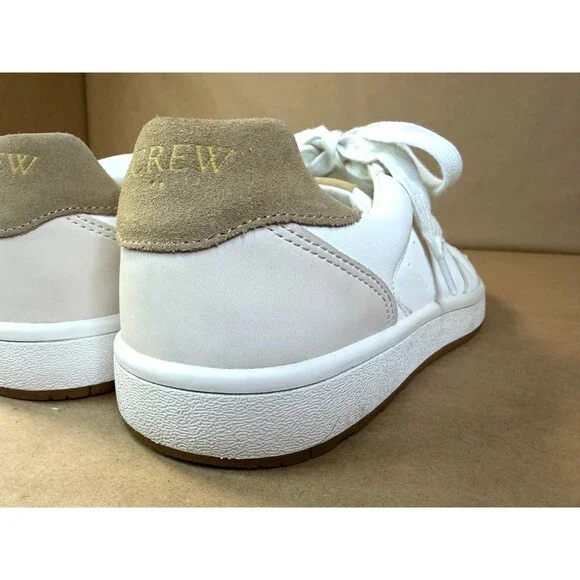 J. Crew White Leather Court City Tour Sneakers (Gum Sole) Preppy, Casual Size 8 - Picture 6 of 15